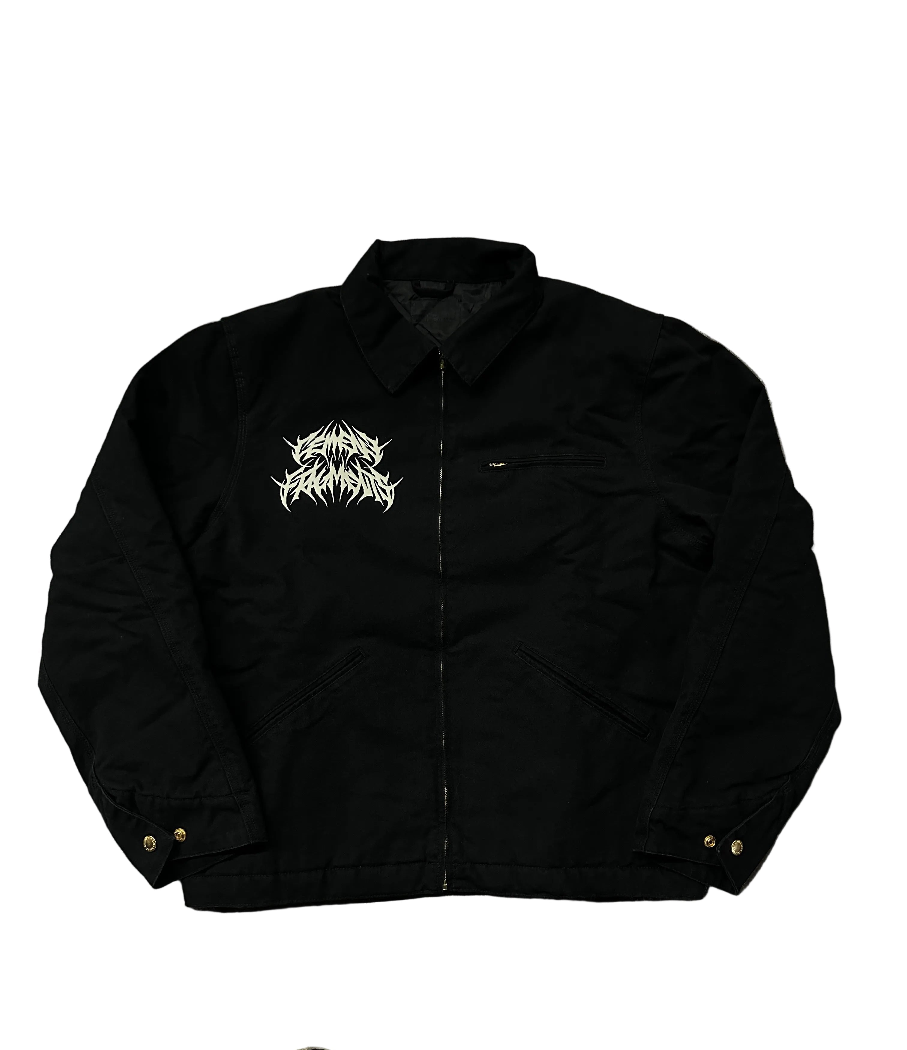CHROME SKELETAL SPINE MECHANIC JACKET