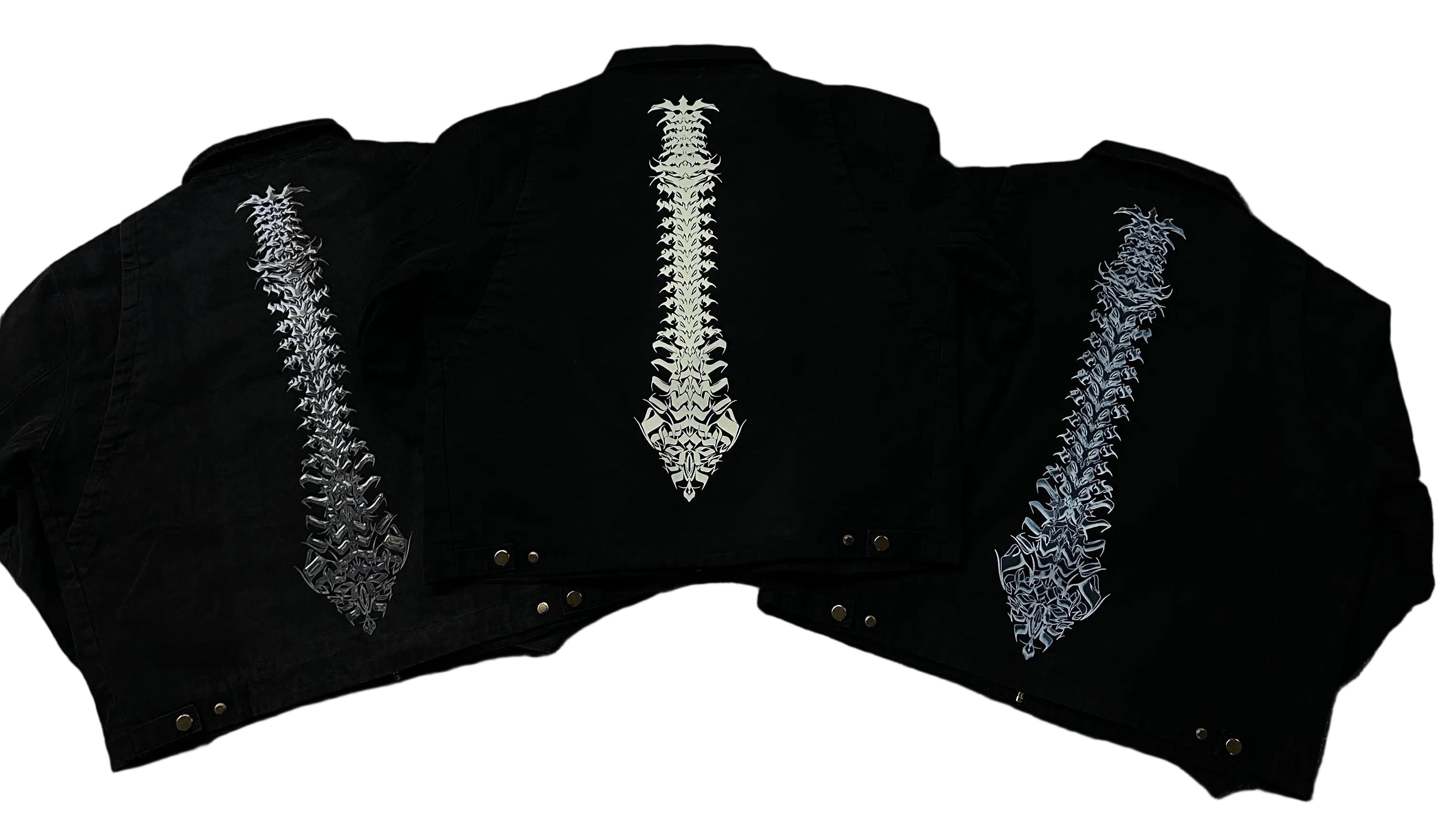 CHROME SKELETAL SPINE MECHANIC JACKET