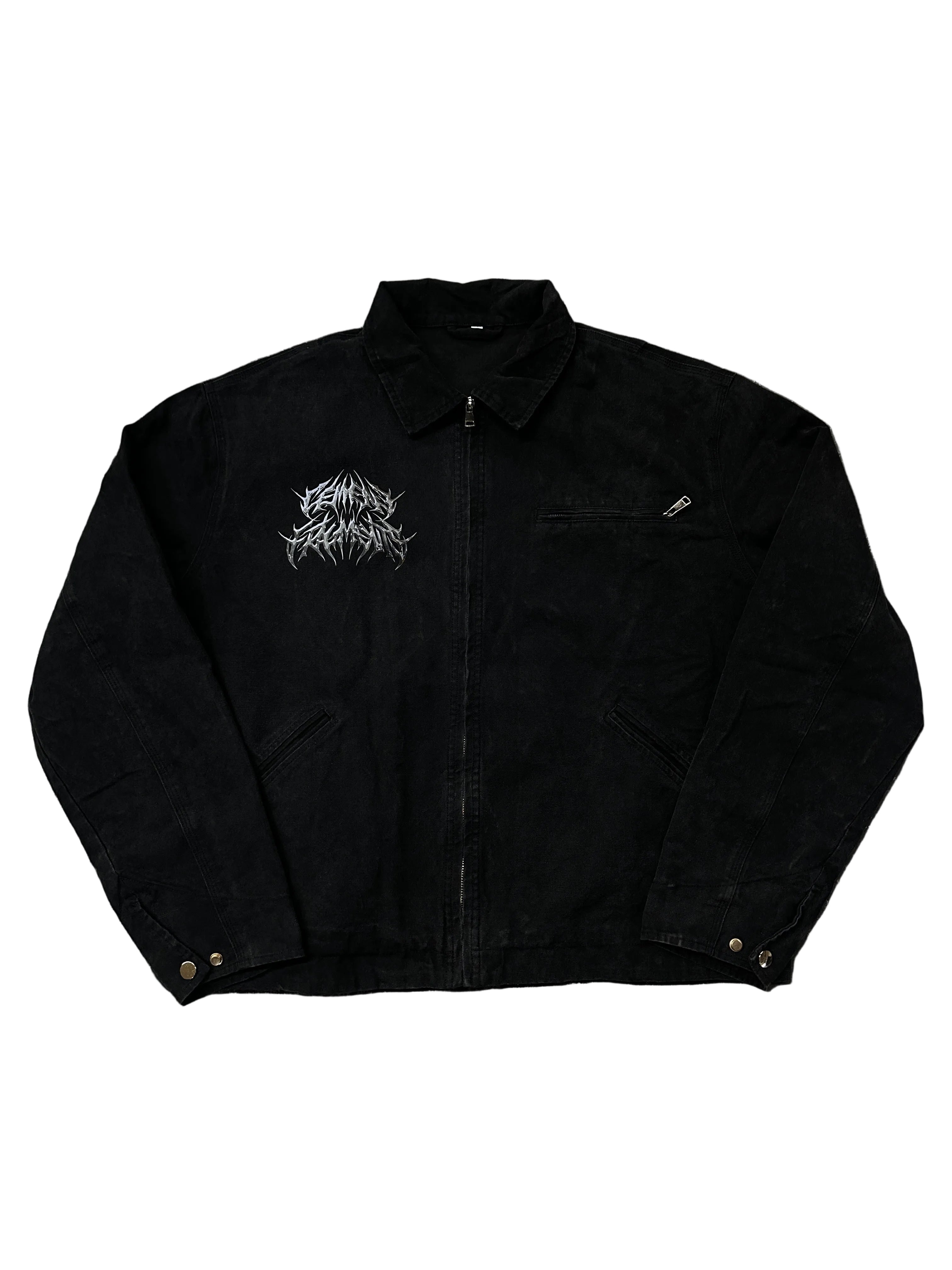 CHROME SKELETAL SPINE MECHANIC JACKET