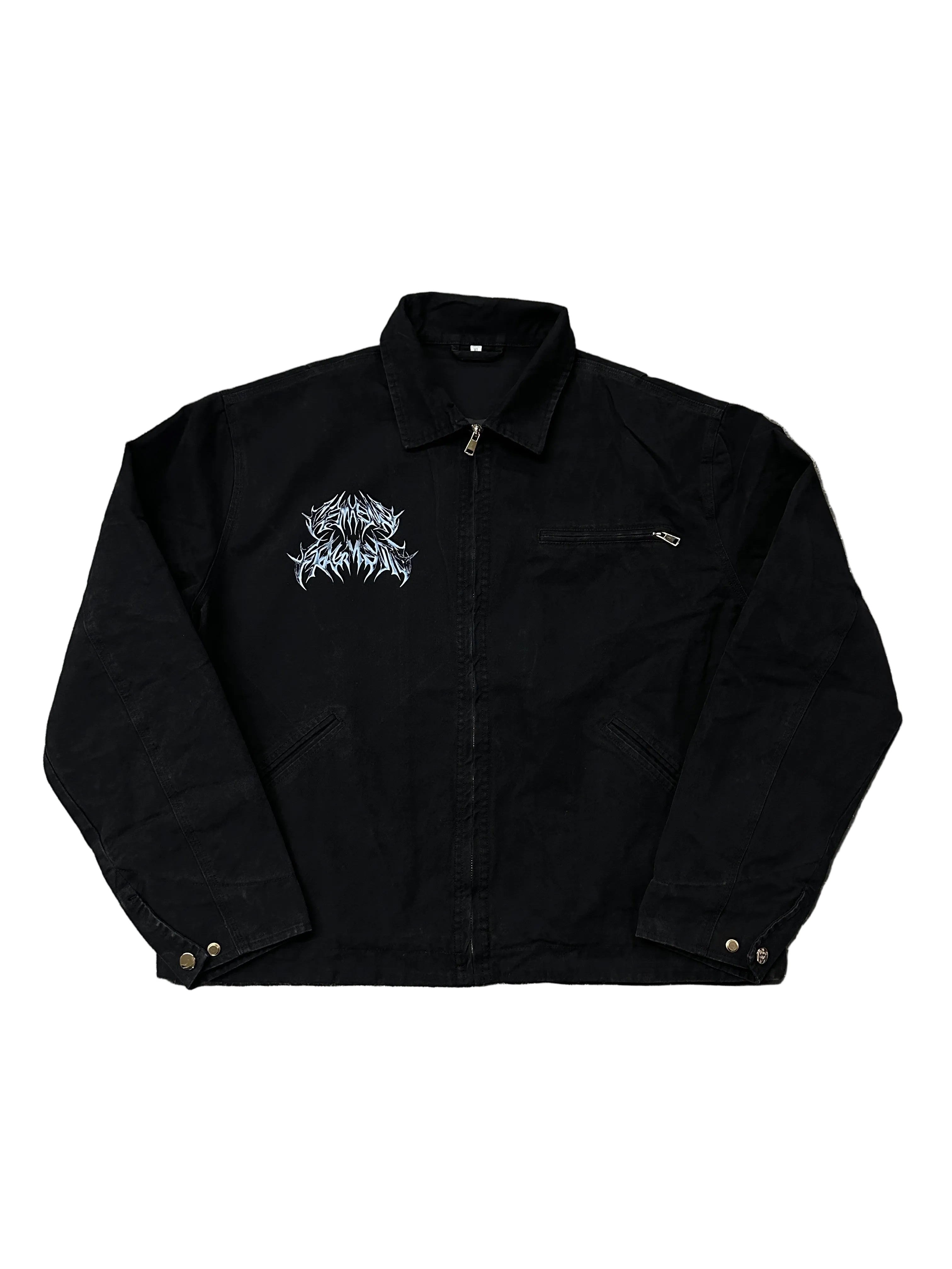CHROME SKELETAL SPINE MECHANIC JACKET